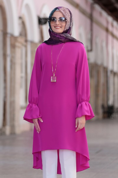 Eflin Tesettür Takım - Fuşya - Fuval Moda